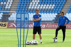 Javi Gracia con Ibán Andrés en su etapa de rojiblancos.