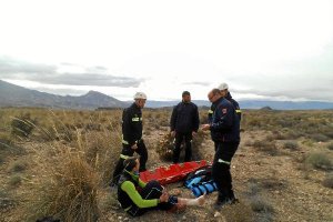 Rescate del montañista por los bomberos