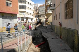 Obras en Rambla de las Cruces para evitar inundaciones.