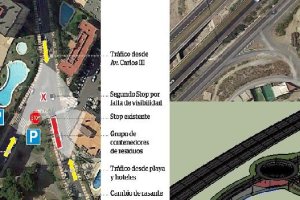 croquis de las mejoras para el Paseo del Limonar, realizada por IU, y rotonda de acceso a la vía de 