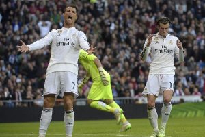 Cristiano se queja tras una ocasión fallida ante el Espanyol.