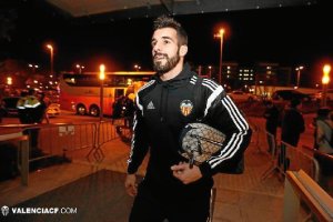 Negredo a su llegada al hotel de concentración.
