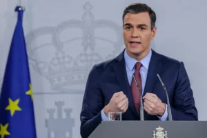 Pedro Sánchez durante una rueda de prensa.