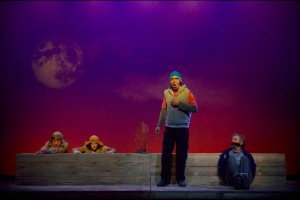 Els joglars interpretando ‘El coloquio de los perros’.