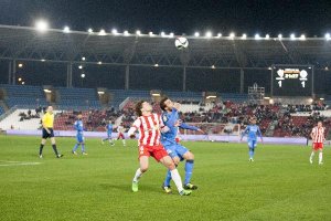 Una jugada del partido.