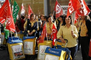 Protesta de los trabajadores de Correos.
