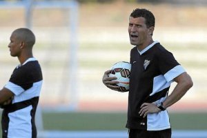 Javi Gracia en un entrenamiento.