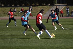 Jonathan en una acción del entreno.