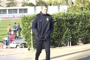 Rubén, en el entreno de este lunes.