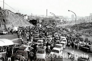 Celebración del ascenso de la AD Almería en la Carretera de Ronda.