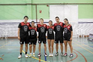 Jugadores de bádmintón.