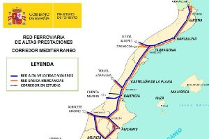 Trazado del corredor mediterráneo.