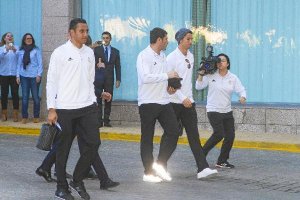 Cristiano Ronaldo, con los porteros.