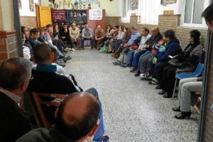 Presentación, ayer en la sede de La Traíña, de Contigo Podemos.