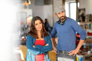 Javier Ruiz Caldera e Inma Cuesta, durante el rodaje de ‘3 bodas de más’.