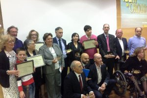 Los premiados con el FAAM de oro tras la Gala del Día de la Discapacidad.