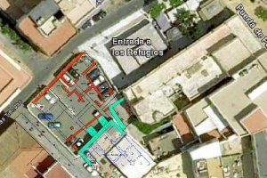 Zona de restos encontrados en la plazoleta