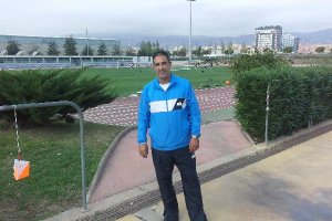 Hicham Jadrane en el entrenamiento.