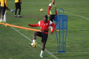 Thievy en el entrenamiento de este jueves.