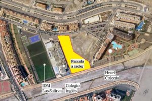 Plano con la ubicación de la parcela para el club de pádel elaborado por IU.