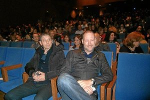 Francisco Castaño y Pedro García Aguado, en el Auditorio de El Ejido.