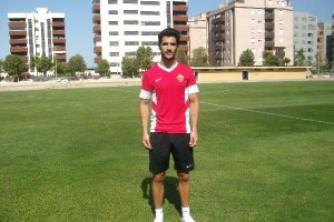 Míchel Zabaco, en el campo de La Vega.