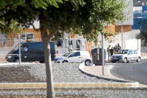 Dispositivo policial en la calle Piscis de Almería