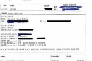 Recibo emitido a una de las cuentas municipales