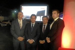 Marc Royen (Solarec), Francisco Góngora (alcalde de El Ejido, Gabriel Escobar (F,Escobi) y David Roy