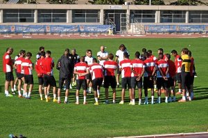 Charla de Francisco antes del entreno.