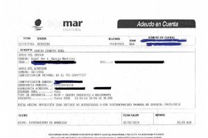 Recibo de cuota de afiliación del PSOE recibido.