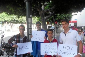 Participantes en el primer corto, grabado el sábado.