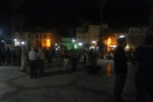 Un instante de la concentración celebrada en la noche del viernes.