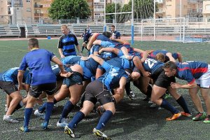 Una jugada de rugby.