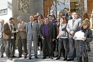 Jueces en la entrada de la Audiencia durante el primer paro protagonizado por los magistrados.
