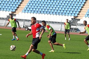 Hemed en el entrenamiento de este jueves.