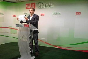 Teruel, esta mañana en la sede del PSOE.