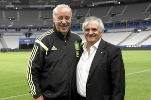 Alfonso García con el seleccionador nacional Vicente del Bosque.