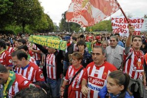 Aficionados del Sporting.