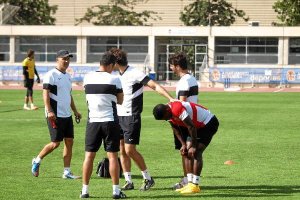 Azeez antes de retirarse a la sala médica.