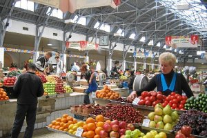 Imagen de un mercado de productos agroalimentarios en Rusia