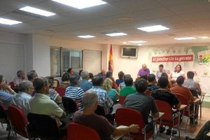 Reunión ayer en la sede de IU.
