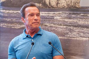 Schwarzenegger tras recibir el premio ‘Almería, tierra de cine’.