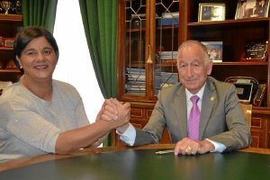 El presidente y la alcaldesa 