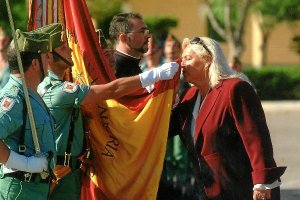Bibiana Montoya durante su Juramento de la Enseña Nacional.