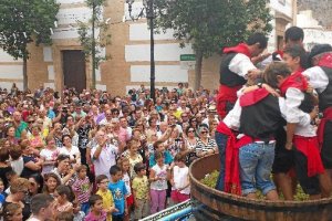 Momento de la pisada de la uva.