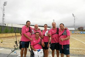 Marín con los demás arqueros.