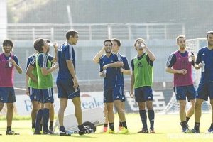 Un entrenamiento de la Real Sociedad.
