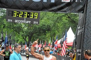 Alfombra roja a su llegada a la meta de Nueva York.