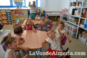 Imagen de los niños en un colegio de la provincia, en el inicio del curso escolar ayer.
